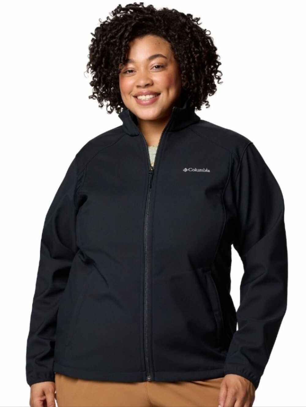 Columbia Plus Women's Black Full-Zip Soft Shell Jacket, 2X